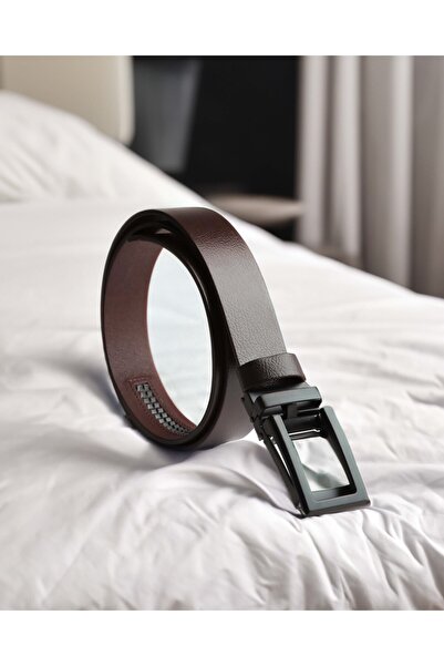 Livize Curea bărbați din piele de bivolit cu cataramă automată - fara gauri