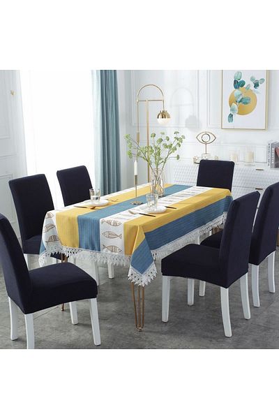 ÖZMAKAN Husa pentru scaun neagra din 6 piese - Lycra si lavabila