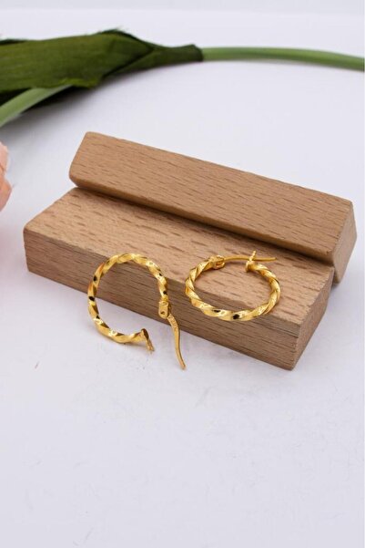 latif kuyumcu 22 Ayar Altın Küpe Halat Burgu Model Kadın Küpe LKKP1171