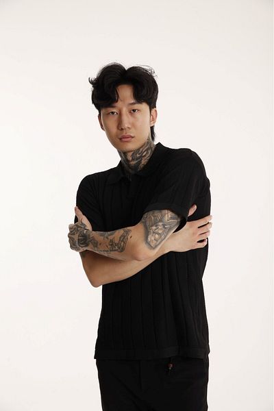 The Champ Clothing Ανδρικό μπλουζάκι The Champ Polo Neck Knitted Μαύρο