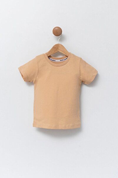 Pollito Παιδικό Μπεζ Μπλουζάκι με λαιμόκοψη Basic μονόχρωμο 100% βαμβάκι