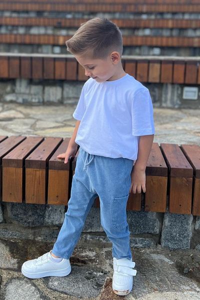 Pollito Παιδικό T-shirt White Crew Neck Basic 100% βαμβάκι