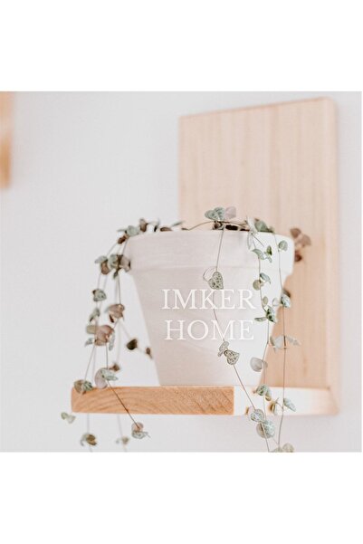 IMKER HOME Tekli Ham Ahşap Dekoratif Masif Doğal Ahşap Duvar Rafı Çiçeklik Uç...