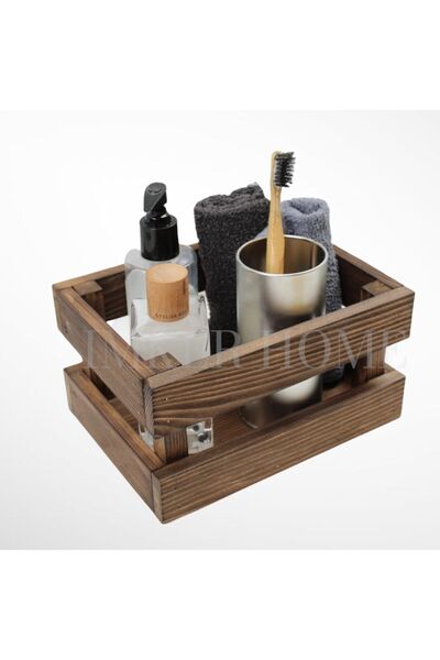 IMKER HOME Rustik Dekoratif Tasarım Ahşap Banyo Düzenleyici Çok Amaçlı Tezgah...