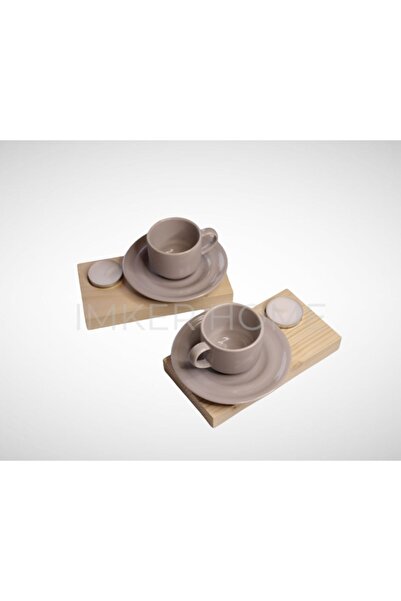 IMKER HOME 2li Takım Dekoratif Ahşap Tealight Mumluk Dekoratif Obje Biblo Aks...