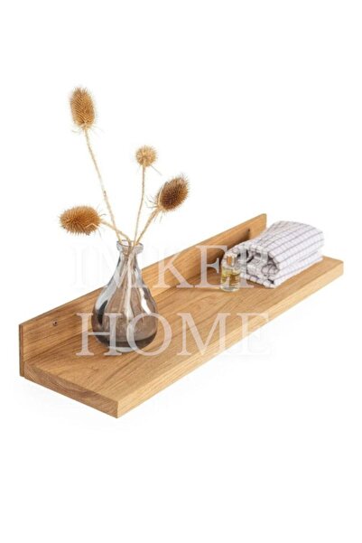 IMKER HOME Masif Ahşap Tekli Duvar Rafı Mutfak Banyo Salon Duvar Düzenleyici Organizer Doğal Ağaç Terek