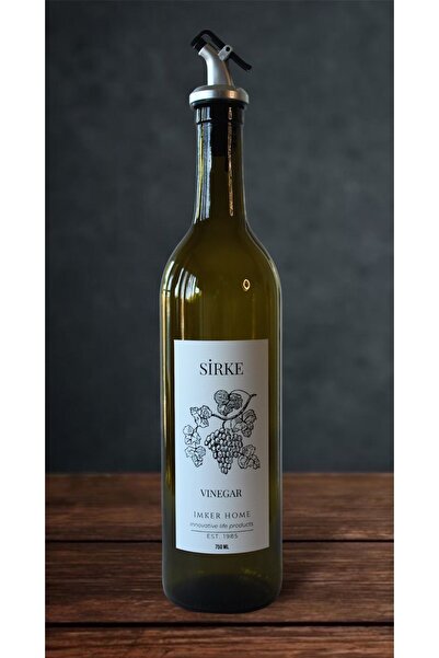 IMKER HOME Amber Cam Damlatmaz Başlık Sirke Şişesi 750Ml Yağdanlık Sıvıyağlık...