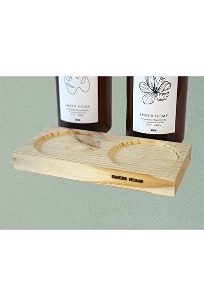 IMKER HOME SADECE STANT İLANIDIR 2 Gözlü Ahşap Stand Sunum Tahtası Sosluk Yağ...
