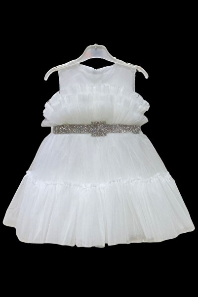 Daisy Kız Çocuk Beli Taşlı Kemerli Abiye Elbise