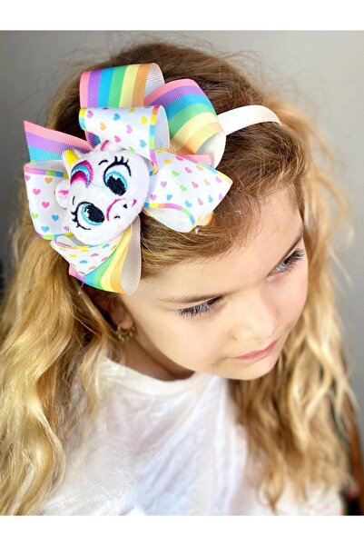 QUEEN AKSESUAR تصميم مخصص فاخر القوس القطيفة يونيكورن قوس قزح القلب تاج الأطفال