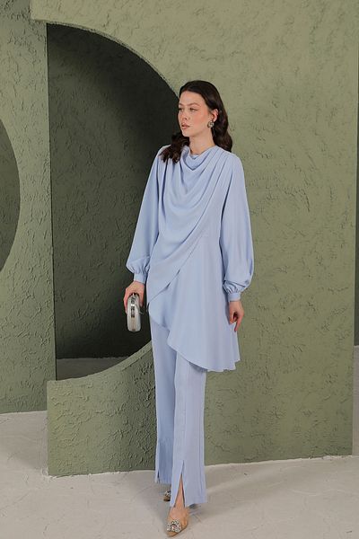 Melike Tatar Blue Front Detailed BABY Set 53-129