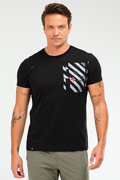 speedlife Siyah  100% Pamuk Bisiklet Yaka Kısa Kol Erkek T-shirt