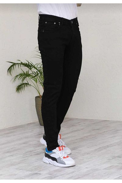 KING SEZAR Μαύρο Slim Fit Lycra Jeans