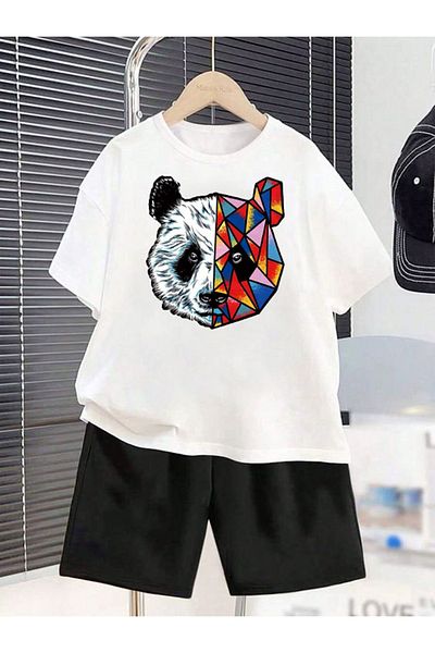 YAĞTU COLLECTİON Costum de vară pentru băieți - cu imprimeu Fat Character, bumbac și buzunare