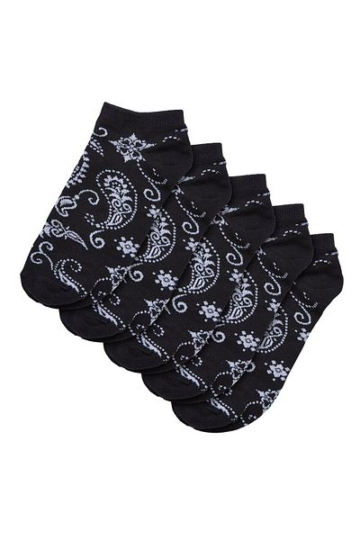 Urban Classics Unisex Füßlinge mit Bandana-Muster, 5er-Pack