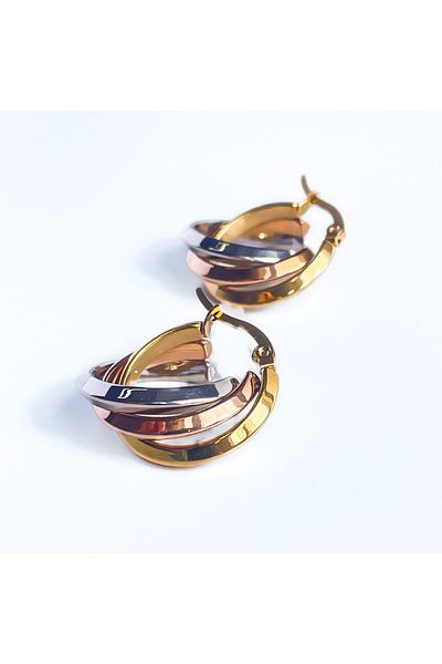 luzzen Nested Hoop Colored Steel Earrings