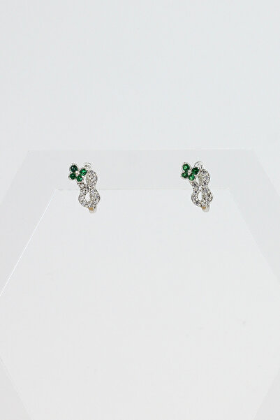 Ulubay gümüş Kelebekli Halka Taşlı Çocuk Bebek Küpesi 925 Ayar Gümüş