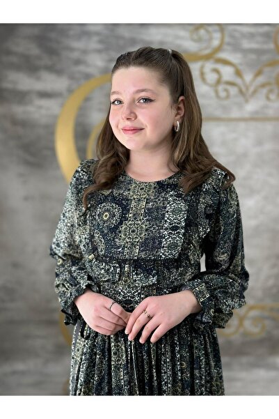 Fatma Kına Fenomen Kids Etnik Desen Elbise