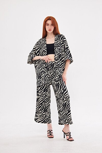 brako tekstil طقم كيمونو نسائي مريح - طقم سفلي وعلوي