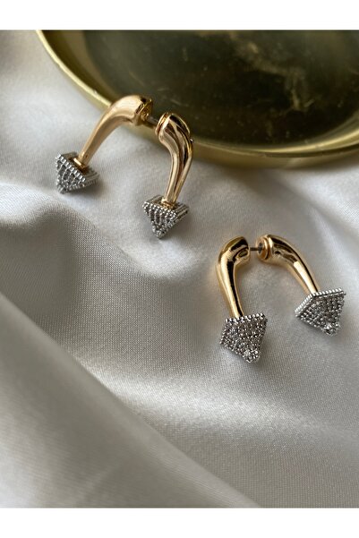 Pinery Jewels VIP SERİ - Zirkon Taşlı Piramit Sallantılı Altın Kaplama Kadın ...