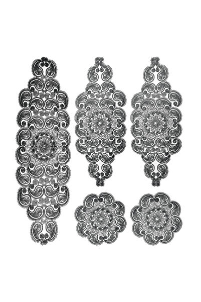 CAMİNHO DA LUA داملا 5 قطع فاخرة - غرفة المعيشة، غرفة المعيشة، طاولة القهوة وأغطية المائدة مجموعة مهر برباط فرنسي