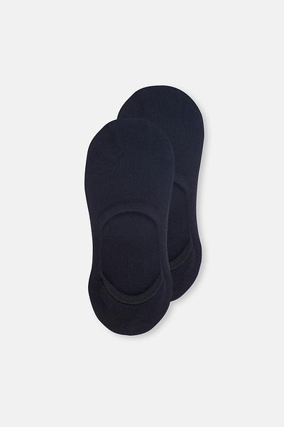 Dagi Black Women's Set of 2 Invisible Cotton Rib Socks