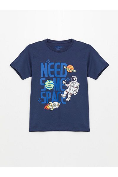 LC Waikiki Crew Neck Printed Short Sleeve Boy's Pajama Set