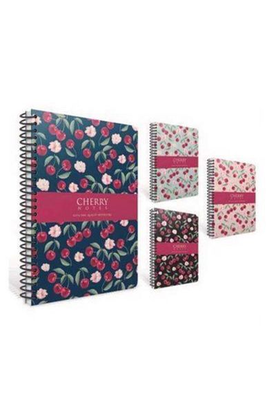 Gıpta 17X24 Cm 120 Sheets Lined Cherry Spiral Notepad - Mixed Color 1 Piece