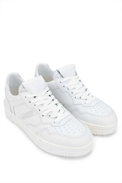 Mario Valentino White Unisex Genuine Leather Sneakers - Sports Shoes