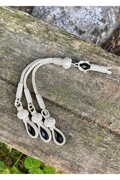 KAZZAZE Cercei din argint cu trei pietre de cristal negru