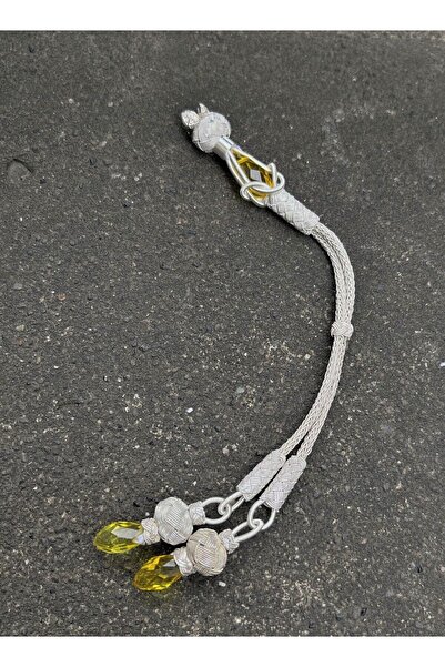 KAZZAZE Cască de argint Kazaziye cu zircon cu pietre aplicate cu ciucuri dubl...