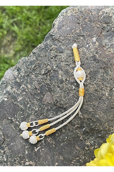 KAZZAZE مسبحة ثلاثية فضية اللون - موديل Kazaziye Çakırbey، مع شرابة