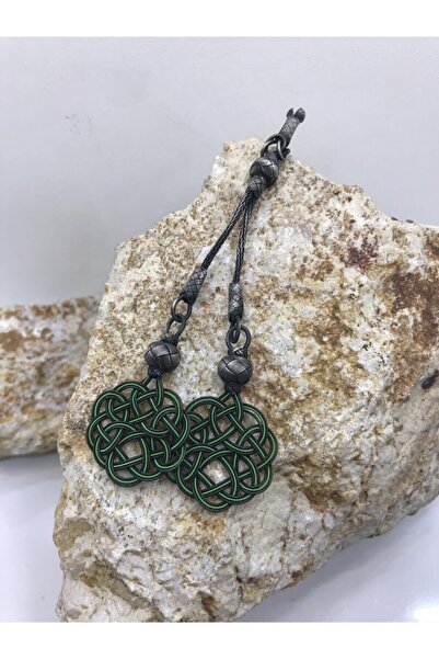 KAZZAZE Green Love Knot Oxidat Double Tassel