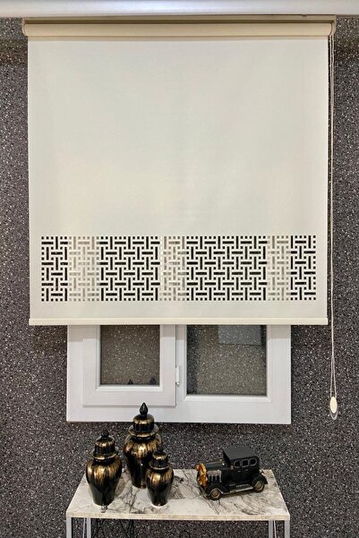 EYMENS HOME Eymen's Ml-3002 Lazer Kesim Stor Perde Krem