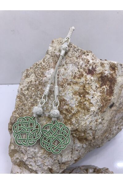 KAZZAZE Green Love Knot Double Tassel