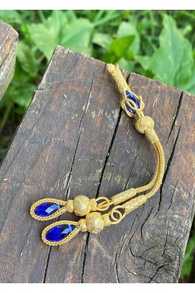 KAZZAZE Cerceve argintie Kazaziye cu piatră de cristal zircon, două ciucuri argintii pentru tasbih.