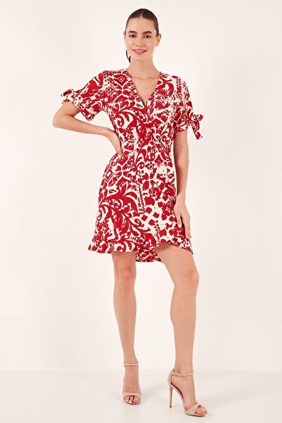 Lela Patterned Regular Fit Double Breasted Collar Mini Dress DRESS5865725
