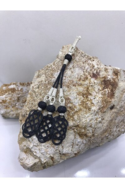 KAZZAZE Combinație de argint negru Shams lungi Triple Silver Tasbih Tassel