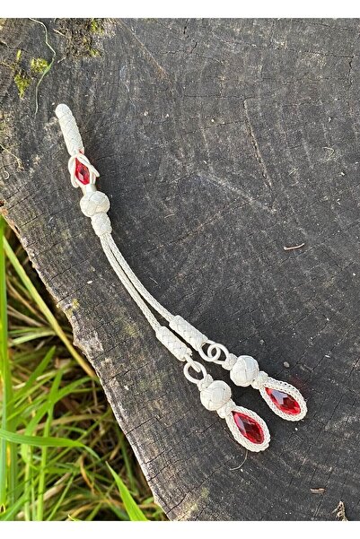 KAZZAZE Panglică dublă cu piatră de cristal roșu