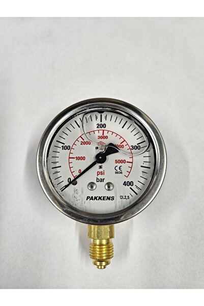 Pakkens ÇAP 63 ALTTAN 400 BAR GLİSERİNLİ MANOMETRE