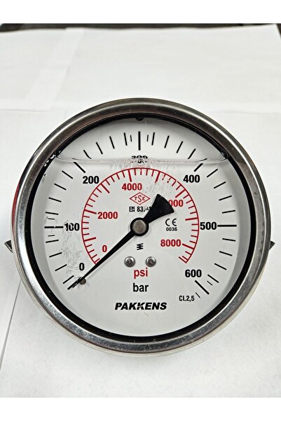 Pakkens ÇAP 100 PANO TİP 600 BAR GLİSERİNLİ MANOMETRE - PAKKENS