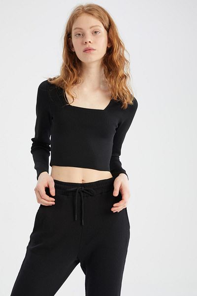 DeFacto Slim Fit Square Collar Cool Sweater - X6887az22au