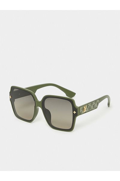 Styli Oversized Square Frame Sunglasses with Temple Detail