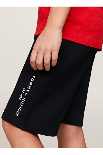 Tommy Hilfiger Elastic Waist Regular Navy Blue Boys' Shorts Essential Sweatshorts