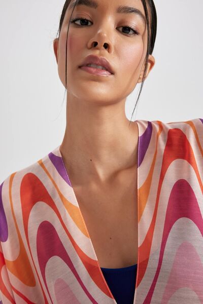 DeFacto Fall in Love Regular Fit Patterned Cotton Beach Dress