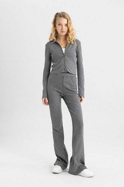 DeFacto Stand Collar Zippered Corded Camisole Cardigan - B8375Ax23Wn