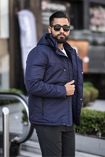 DOXGER Чоловіче зимове пальто з внутрішнім ребристим капюшоном