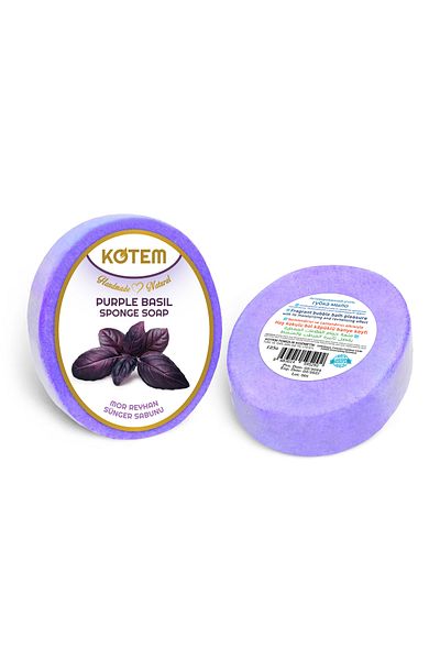paksa 125 Gr Natural Purple Basil Sponge Shower Soap - Odor Therapy Skincare