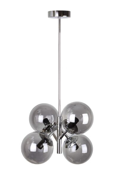 Fivorno Aydınlatma Bubble Lamp Krom Kaplamalı 4 Kollu Füme Camlı Sarkıt