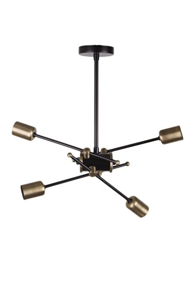 Fivorno Line Serisi 4 Kollu Eskime Ve Siyah Renk Avize